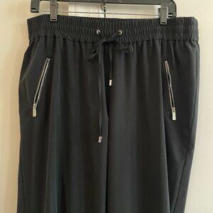 Calvin Klein Women's Black Drawstring Waist Polyester Jogger Pants - SZ L